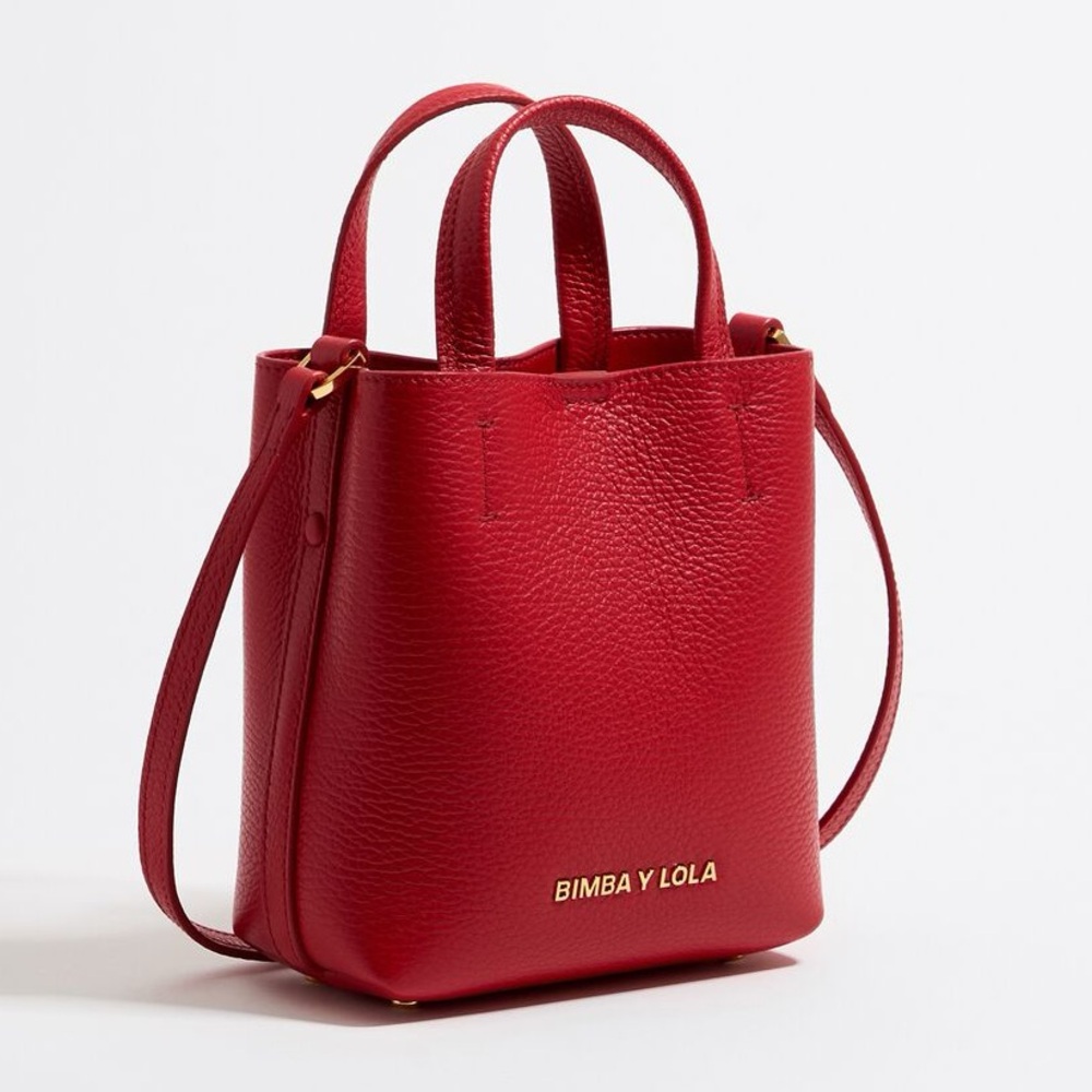 BIMBA Y LOLA MINI RED LEATHER CHIHUAHUA BAG